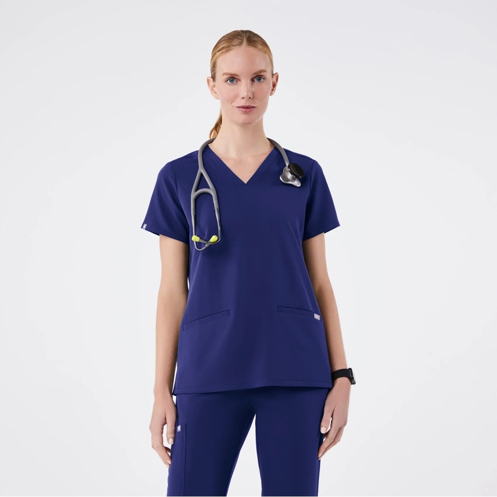 FIGS Navy Casma V-Neck Scrub Top